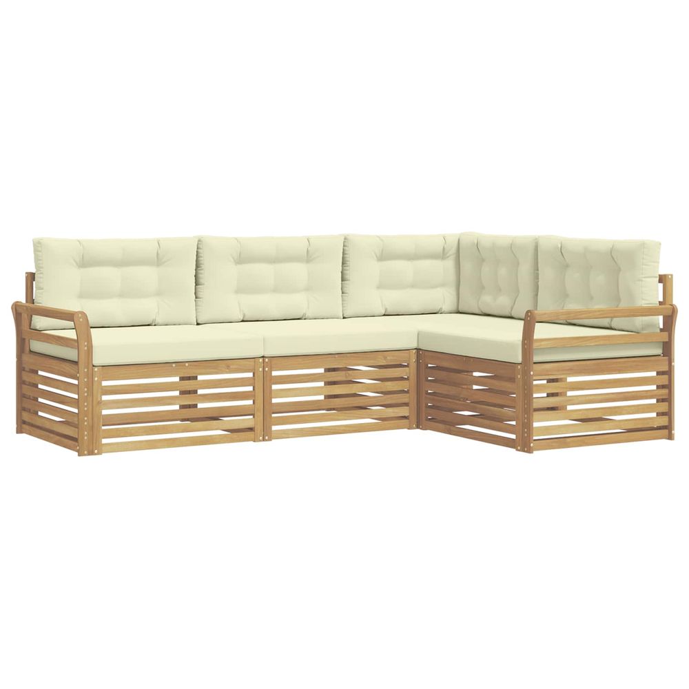 Ensemble de canapés d'extérieur 4 pc blanc et crème polyester