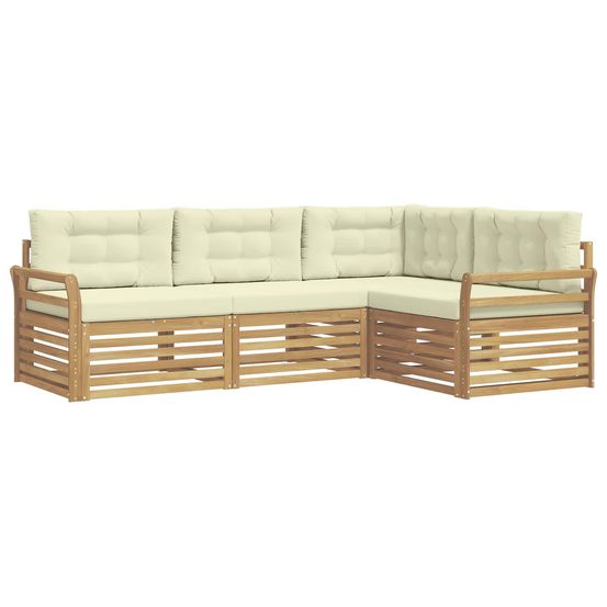 Ensemble de canapés d'extérieur 4 pc blanc et crème polyester