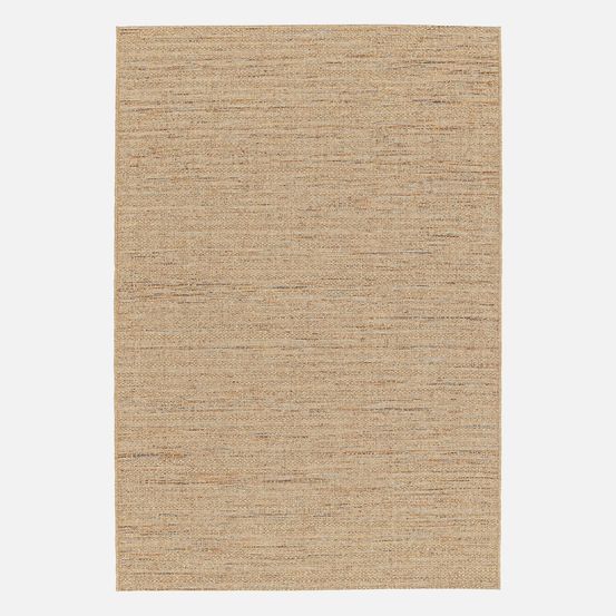 Tapis intérieur/extérieur effet jute claire avec touches de couleur