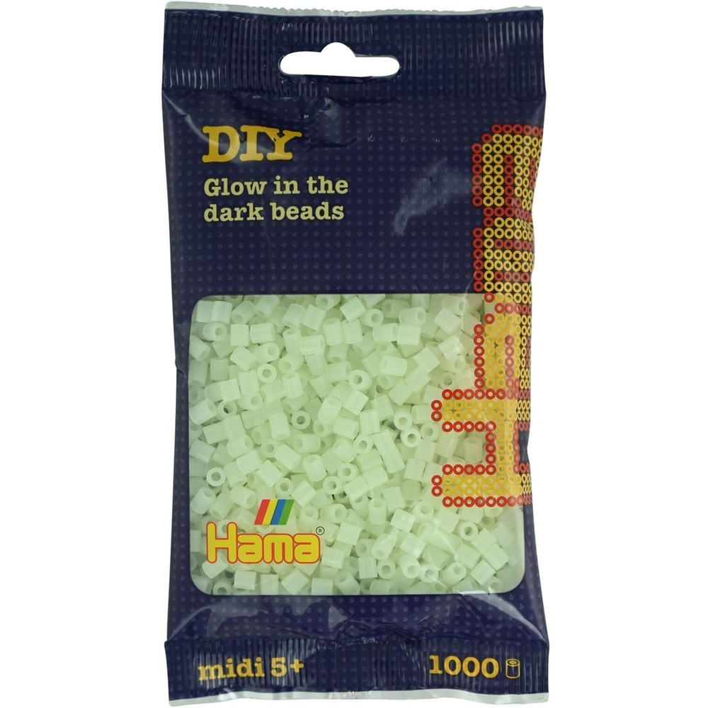 Sachet 1000 perles plastique midi mix phosphorescent