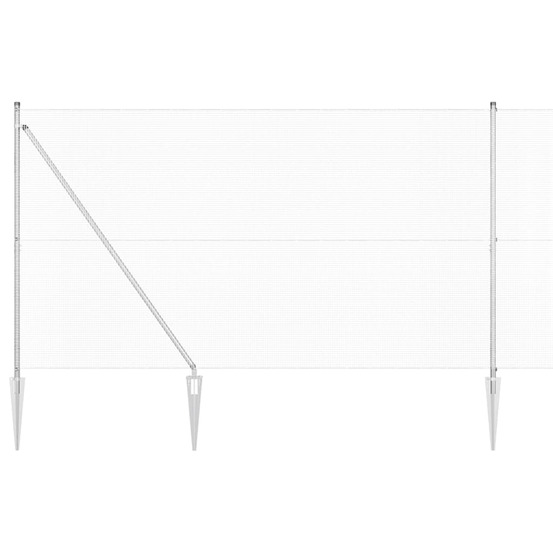 Clôture avec poteaux argent 1.6 x 25 m acier