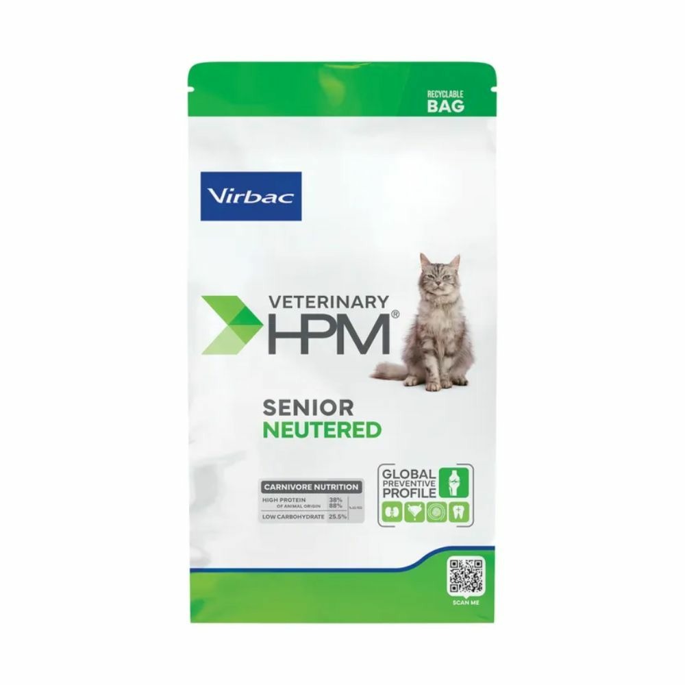 Croquettes chat veterinary hpm cat senior neutered - virbac 7 kg