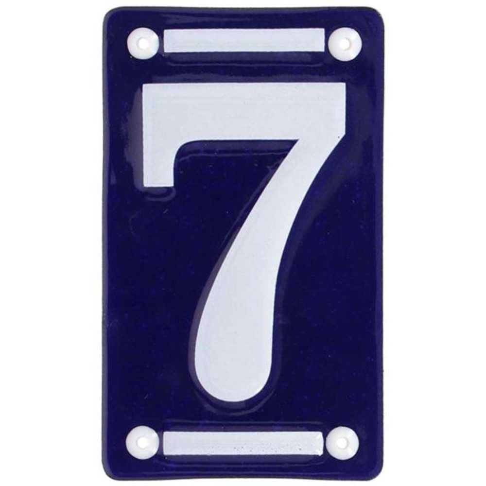 Numéro de maison en fer émaillé chiffre 7