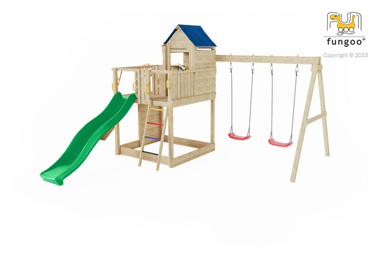 Aire de jeu fungoo treehouse avec cabane