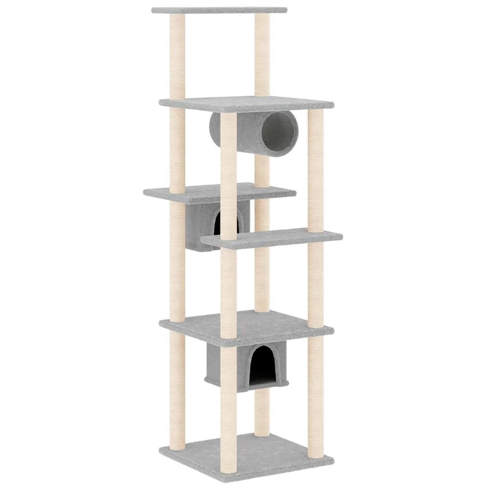 Arbre à chat avec griffoirs en sisal gris clair 169 cm