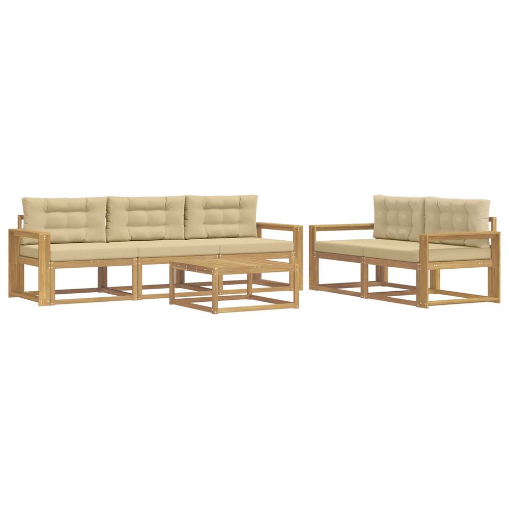 Ensemble de canapés d'extérieur 6 pc blanc et beige
