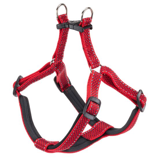 Harnais pour chiens taille moyenne réfléchissant daytona deluxe medium, rembourré, rouge-noir
