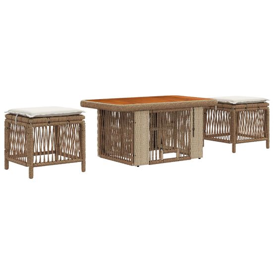 Ensemble de salle à manger pour jardin 3 pc beige et crème