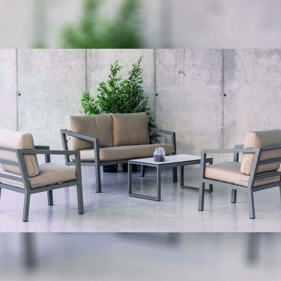 Salon de jardin détente en aluminium 4 places acapulco