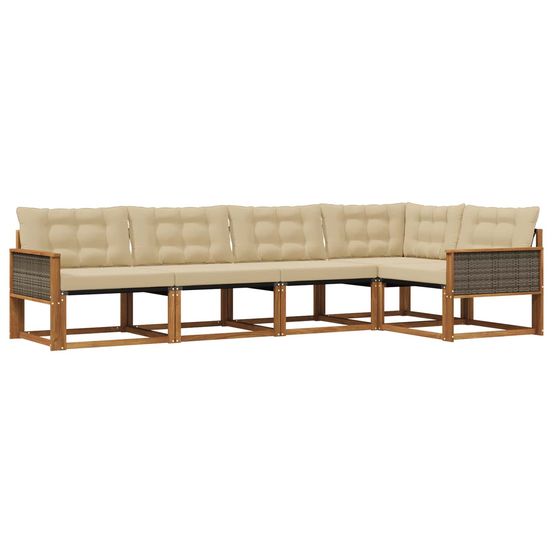 Ensemble de canapés d'extérieur 5 pc naturel et beige
