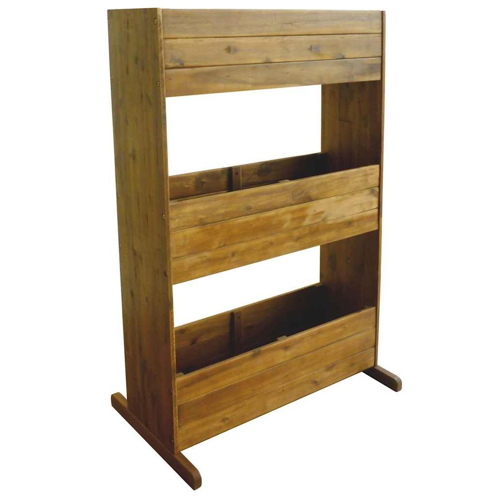 Jardinière verticale à 3 niveaux en bois d'acacia pour balcon