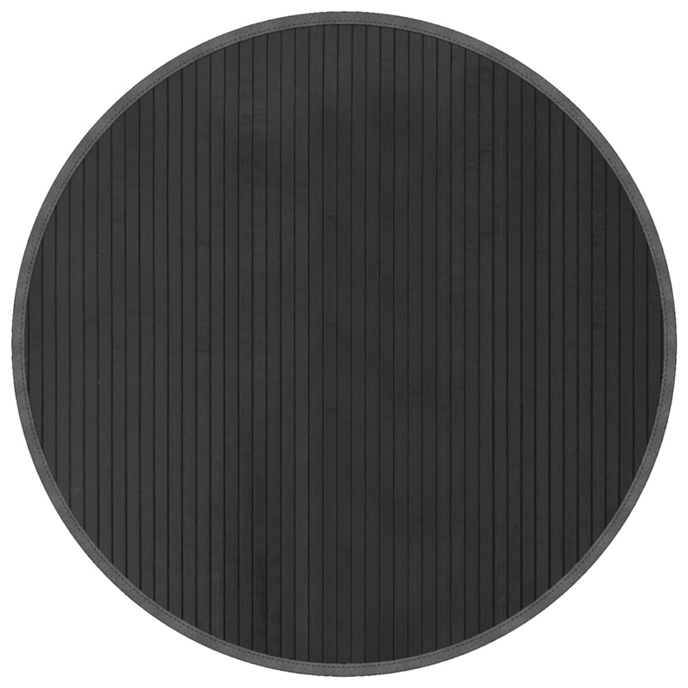 Tapis rond gris 80 cm bambou