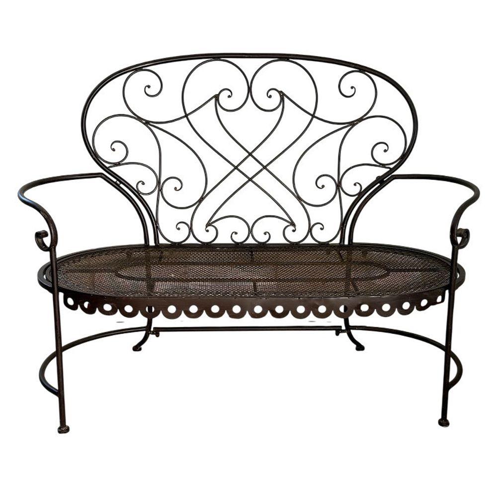 Banc jardin fer romantique 124x47x100cm