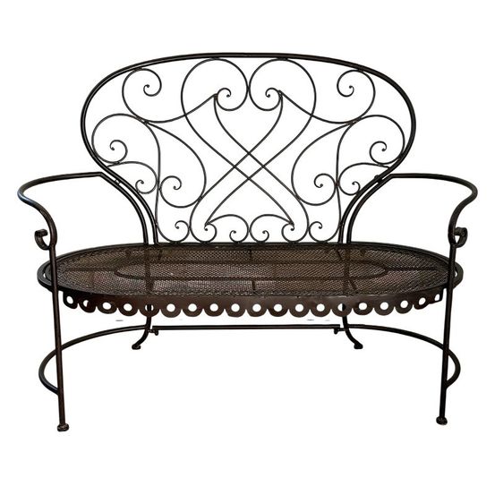 Banc jardin fer romantique 124x47x100cm