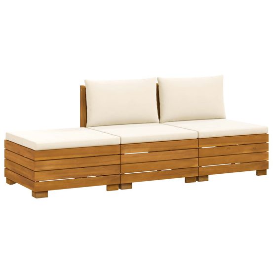 3 pc ensemble de canapés d'extérieur bois d'acacia massif