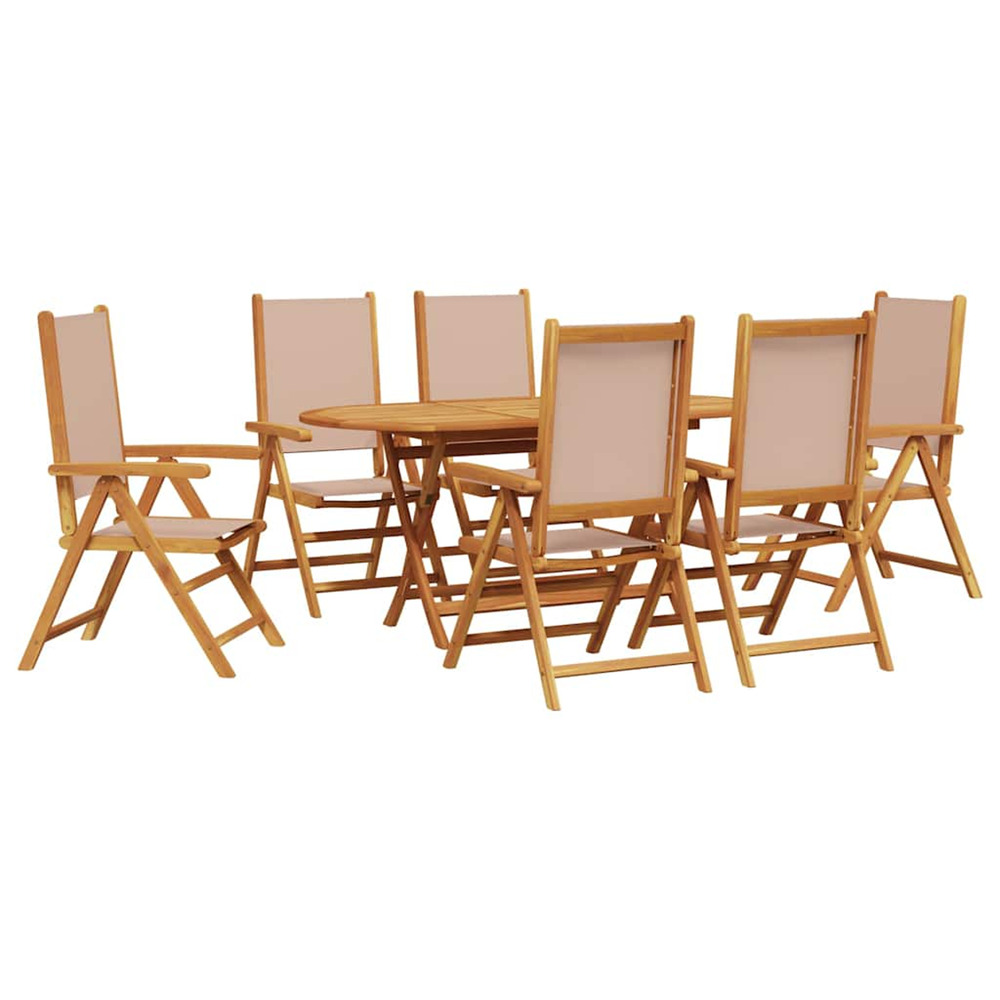Ensemble de salle à manger pour jardin 7 pcs taupe