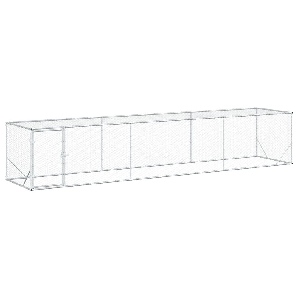 Enclos pour poules argenté 500 x 100 x 100 cm acier galvanisé
