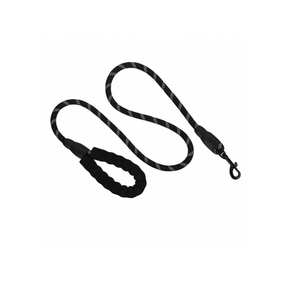 Mon ami luki - laisse nylon réfléchissante - noir - chien - 120cm ep 1,2cm