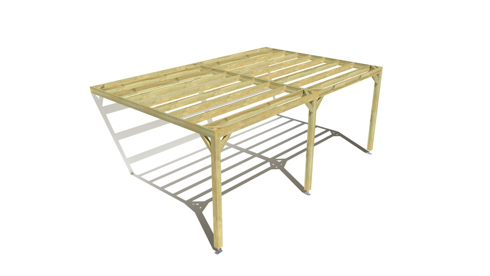 Pergola bois • 6m x 4m • adossée • sens largeur • livraison comprise