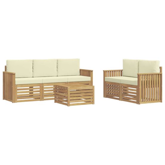 Ensemble de canapés d'extérieur 6 pc blanc et crème polyester