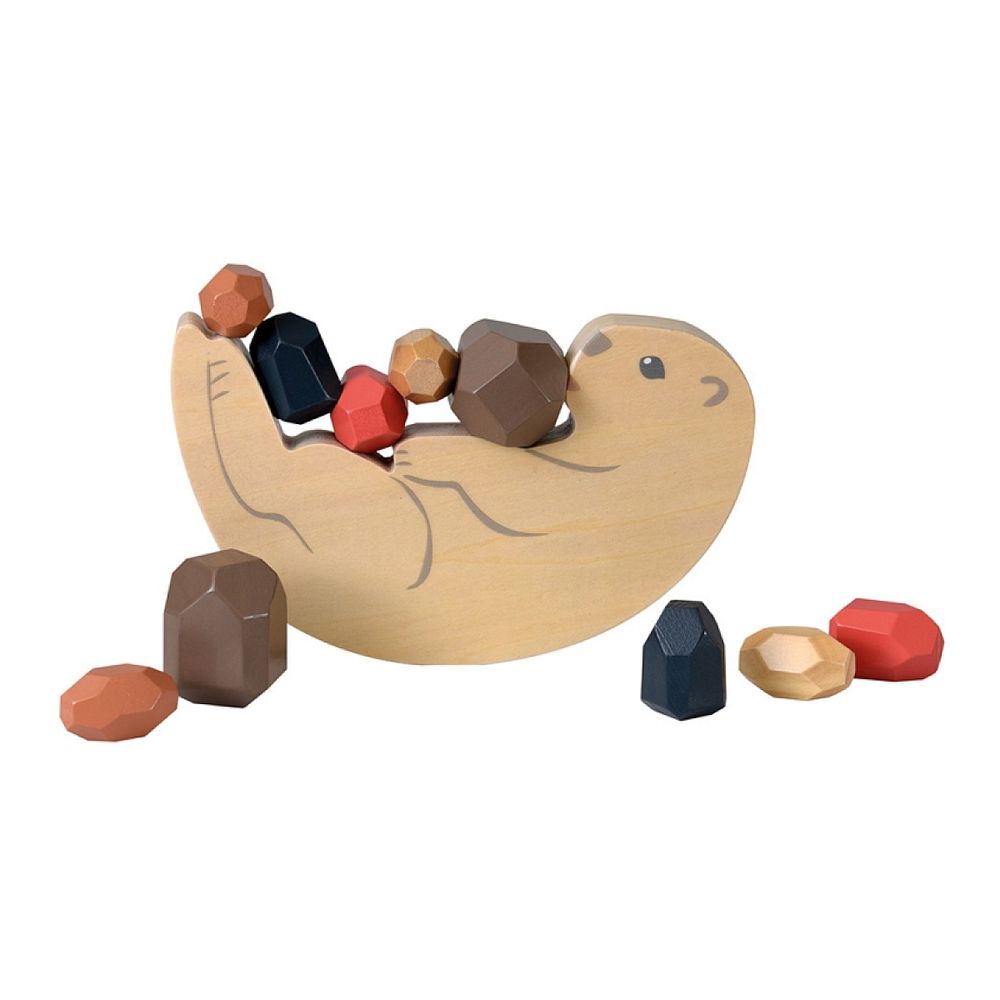 Jeu d'équilibre en bois - loutre amusante pour enfants
