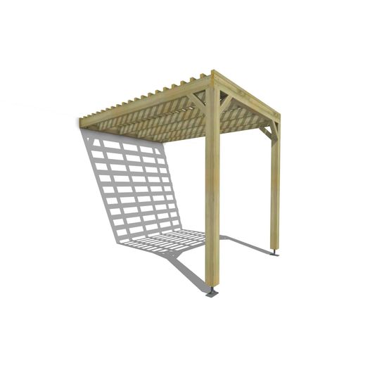 Pergola bois • 2m x 3m • adossée • sens profondeur • lattage bois • livraison comprise