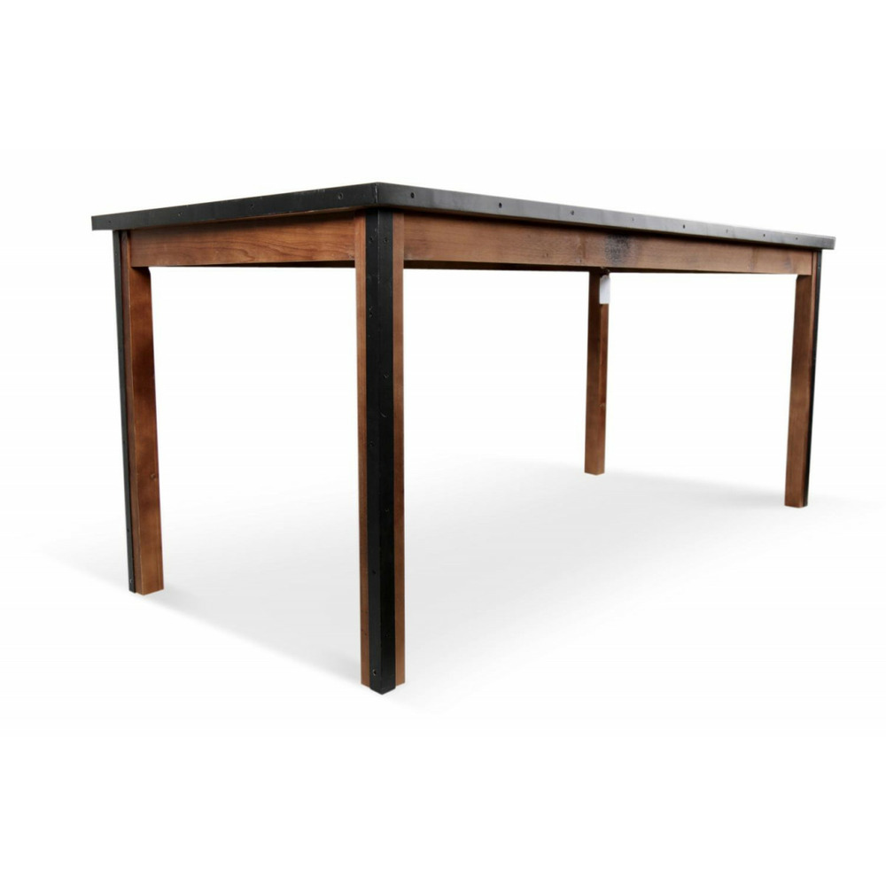 Table à manger bois marron 175.5x80.5x76.5cm - bois-métal