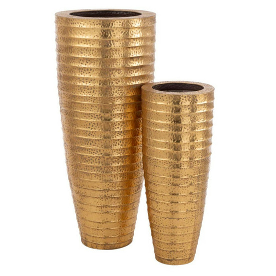 Lot de 2 vases déco en métal