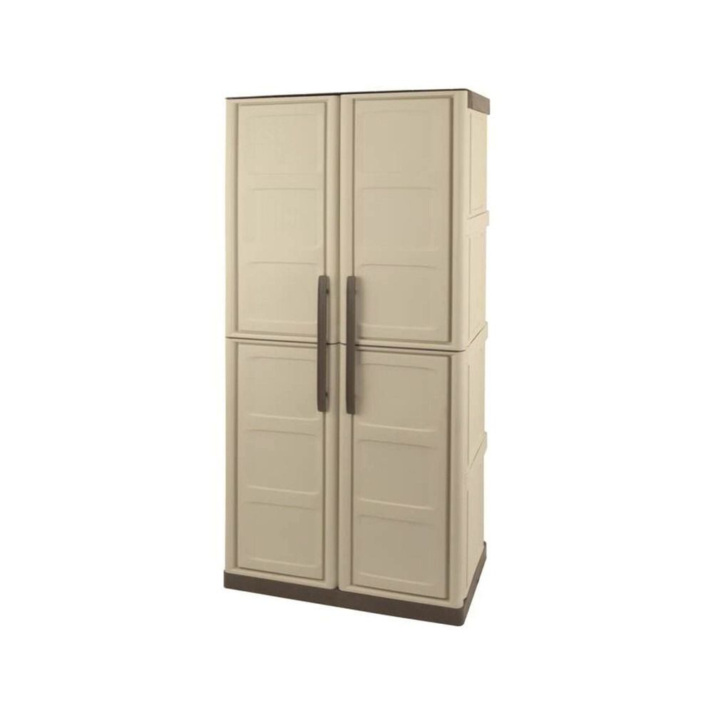 Armoire d'extérieur adenina, 3 étagères 70x39x165h cm beige