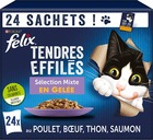 24 sachets de 85g pour chat  tendre effilés - sélection mixte en gelée feli