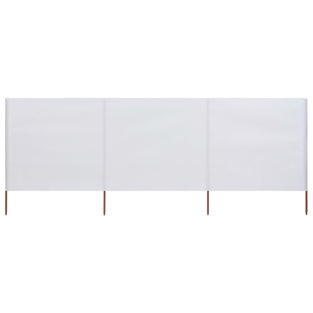 Brises-vue paravent 3 panneaux tissu 400 x 80 cm blanc sable