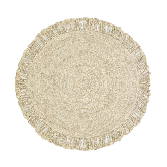 Tapis rond en jute avec franges