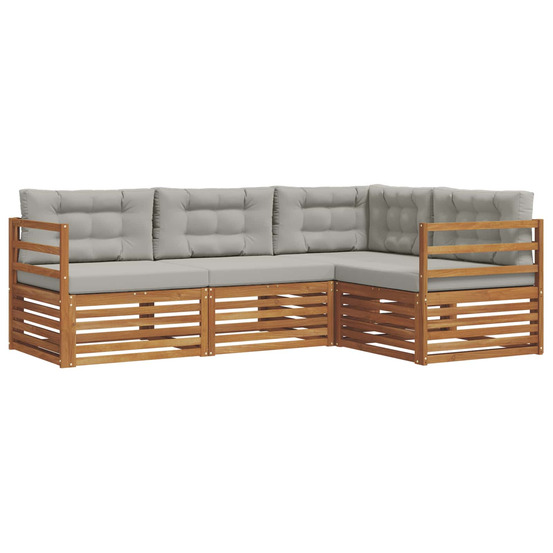 Ensemble de canapés d'extérieur 4 pcs gris naturel et clair