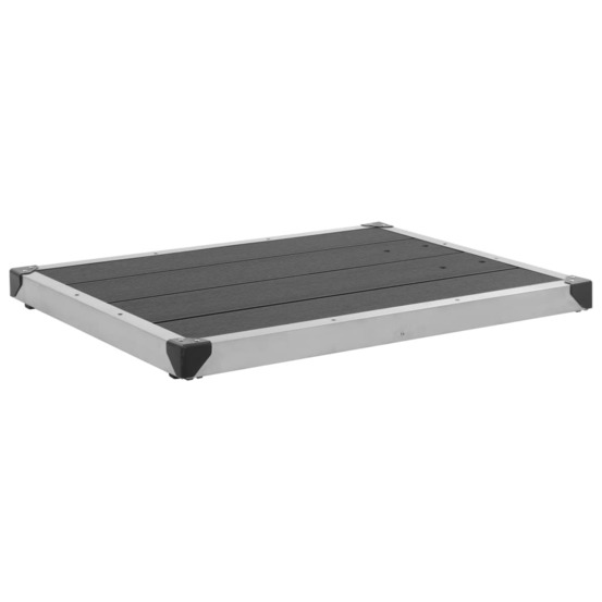 Receveur de douche extérieur wpc inox 80x62 cm gris