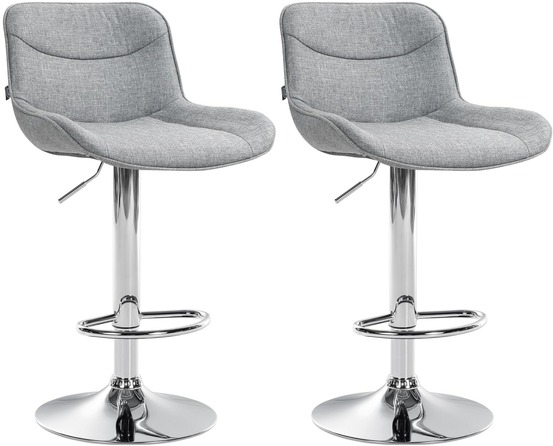 Lot de 2 tabourets de bar vonore tissu chrome
