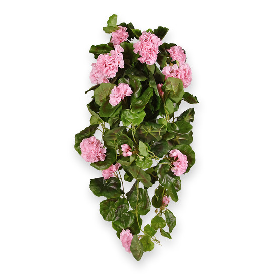 Geranium artificiel suspendu deluxe 70cm rose