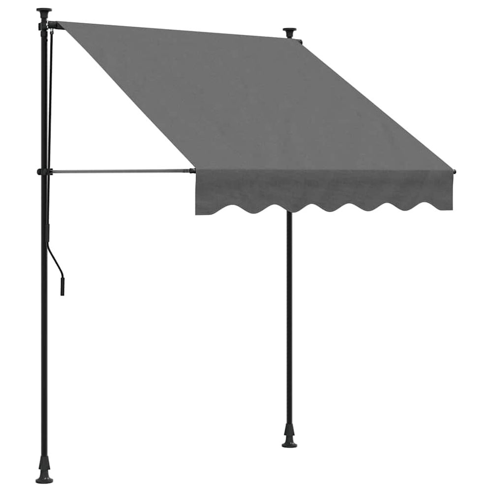 Auvent rétractable anthracite 150x150 m tissu et acier