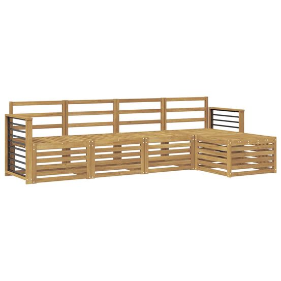 Ensemble de canapés d'extérieur 5 pc blanc bois d'acacia massif