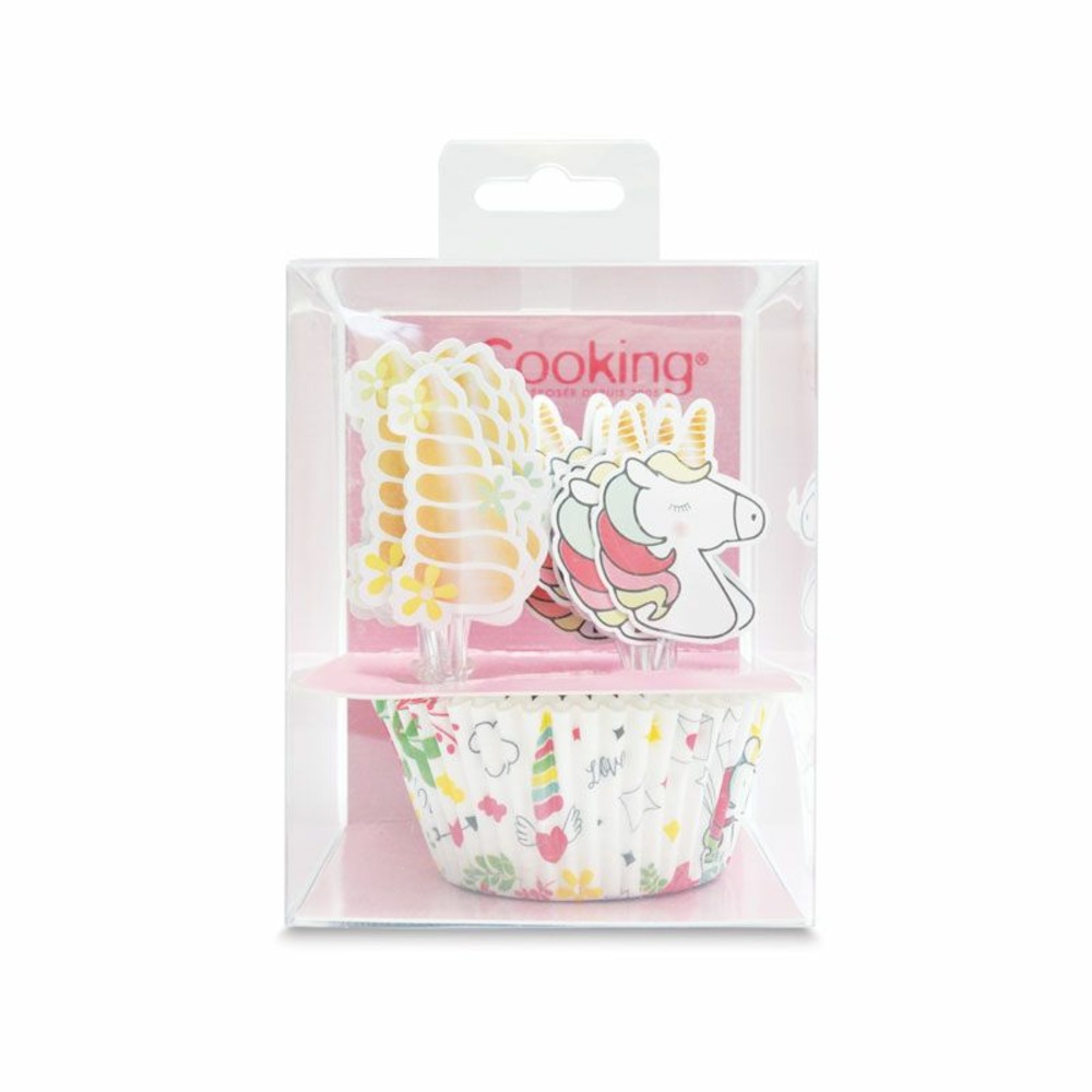 24 caissettes et 24 cake toppers licorne