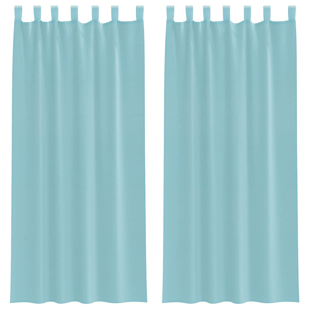 Rideaux en voile avec boucles 2 pcs turquoise 140x245 cm
