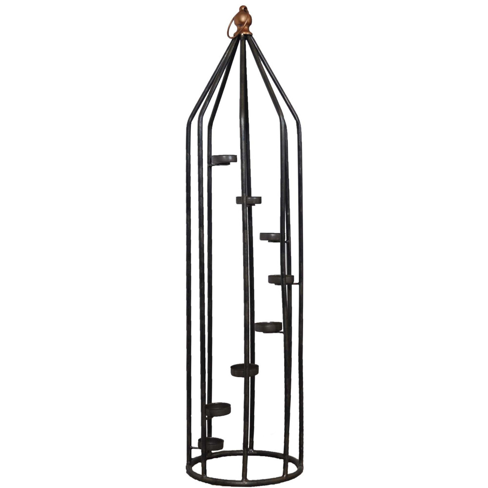 Colonne bougeoir en fer 8 bougies
