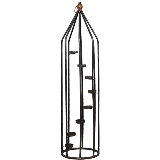 Colonne bougeoir en fer 8 bougies