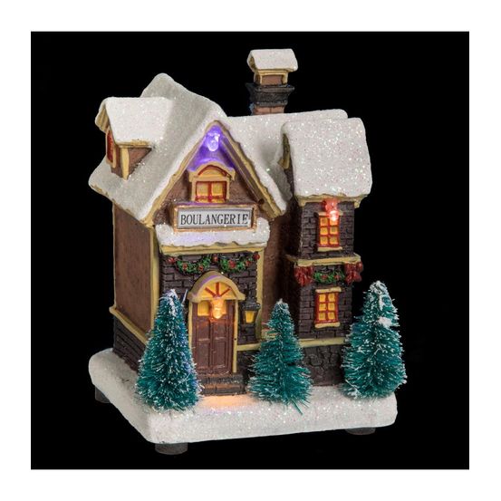 Village de noël lumineux scène de noël illuminée en ville