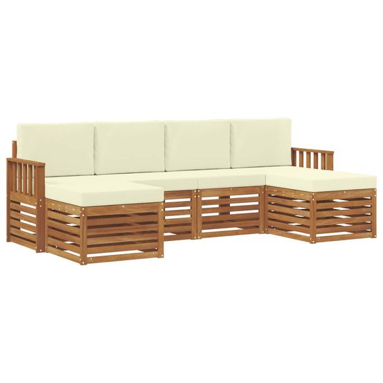 Ensemble de canapés d'extérieur 6 pc naturel et crème
