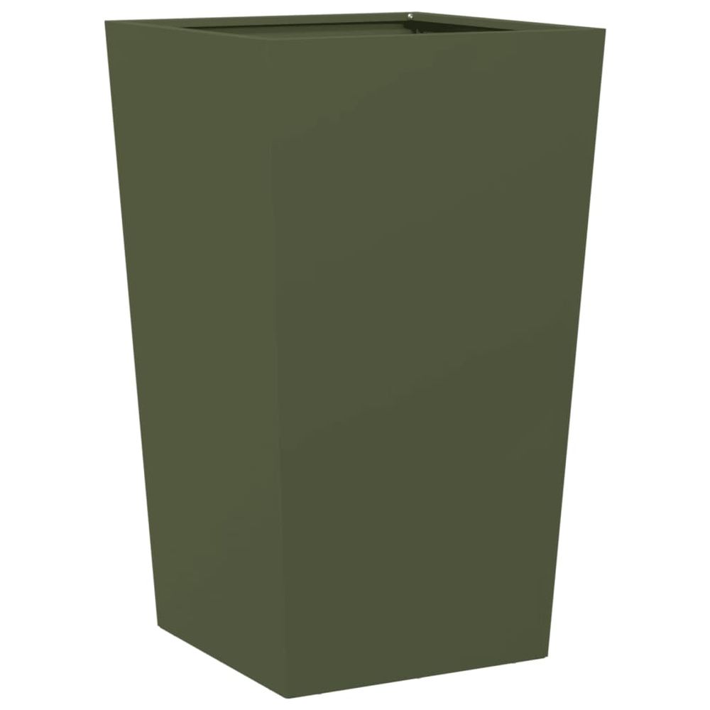 Jardinière vert olive 45x45x75 cm acier