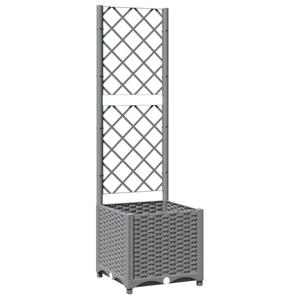 Cache-pot de jardin gris clair 40 x 40 x 136 cm