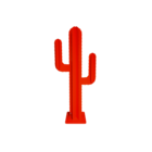 Cactus de jardin 2 branches 6 feuilles aluminium rouge h 1,20m