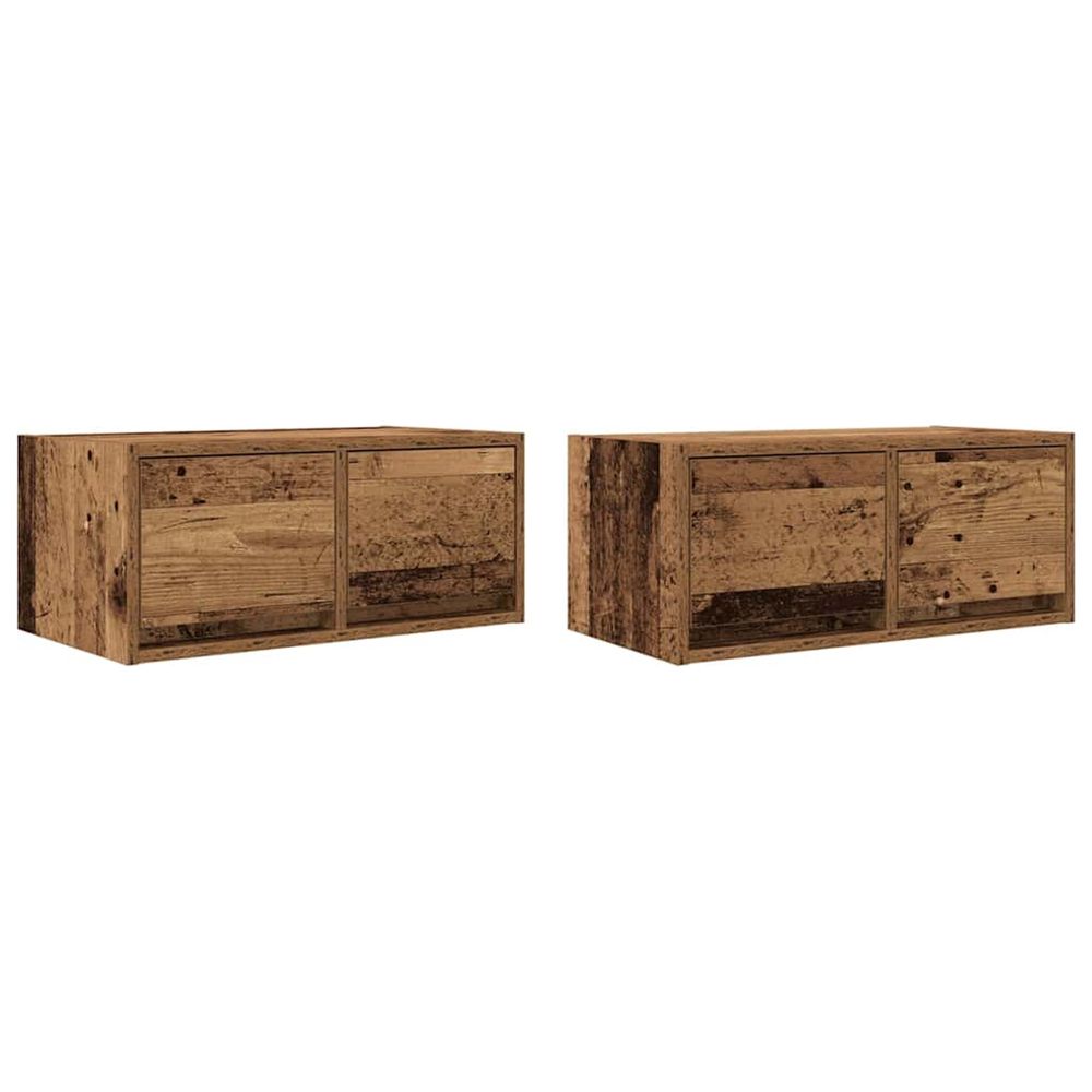 Meubles tv 2 pcs vieux bois 60x31x25,5 cm bois d'ingénierie