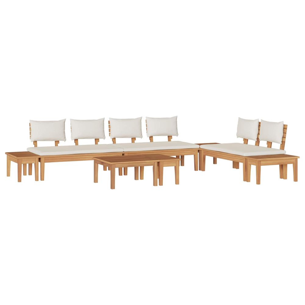Ensemble de canapé de jardin 5 pc marron et crème