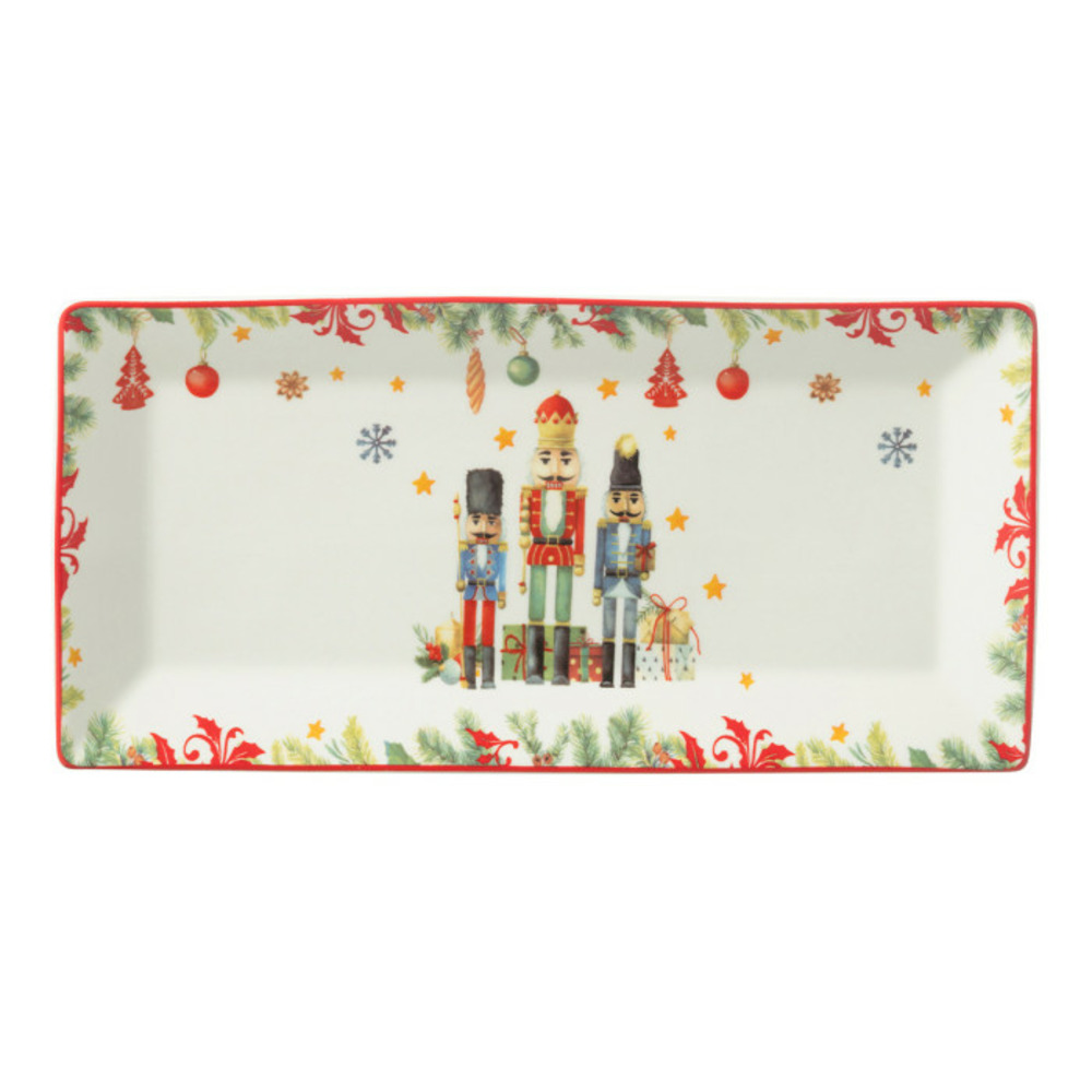 Assiette de présentation de noël casse-noisette 33cm blanc